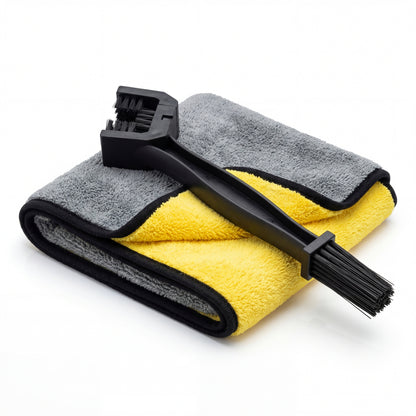 Zaubertuch + Kettenreinigungsbürste für Motorräder